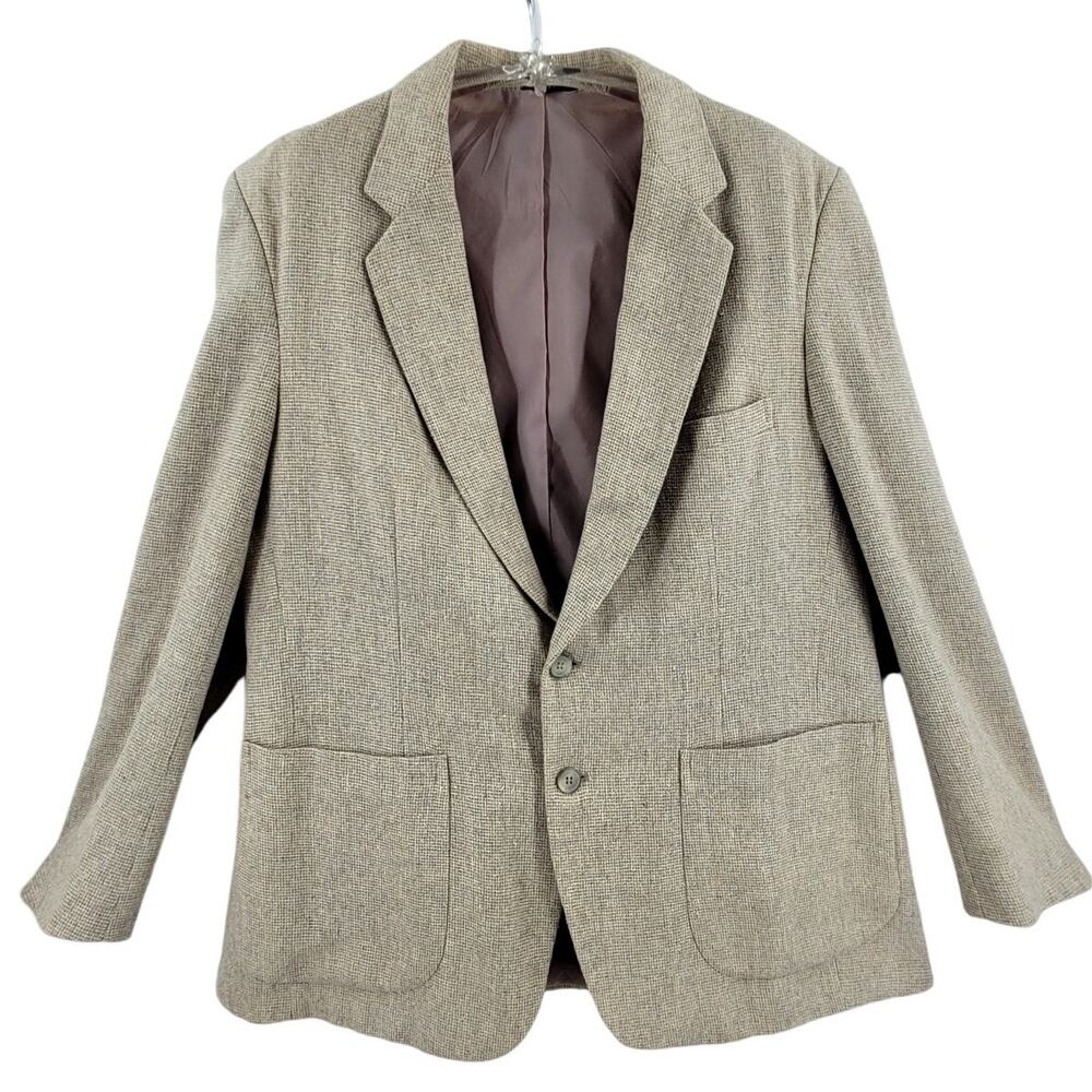 Beige Tweed Linen Blend‎ Men’s Blazer Barrage Classic Double Vent Tailoring